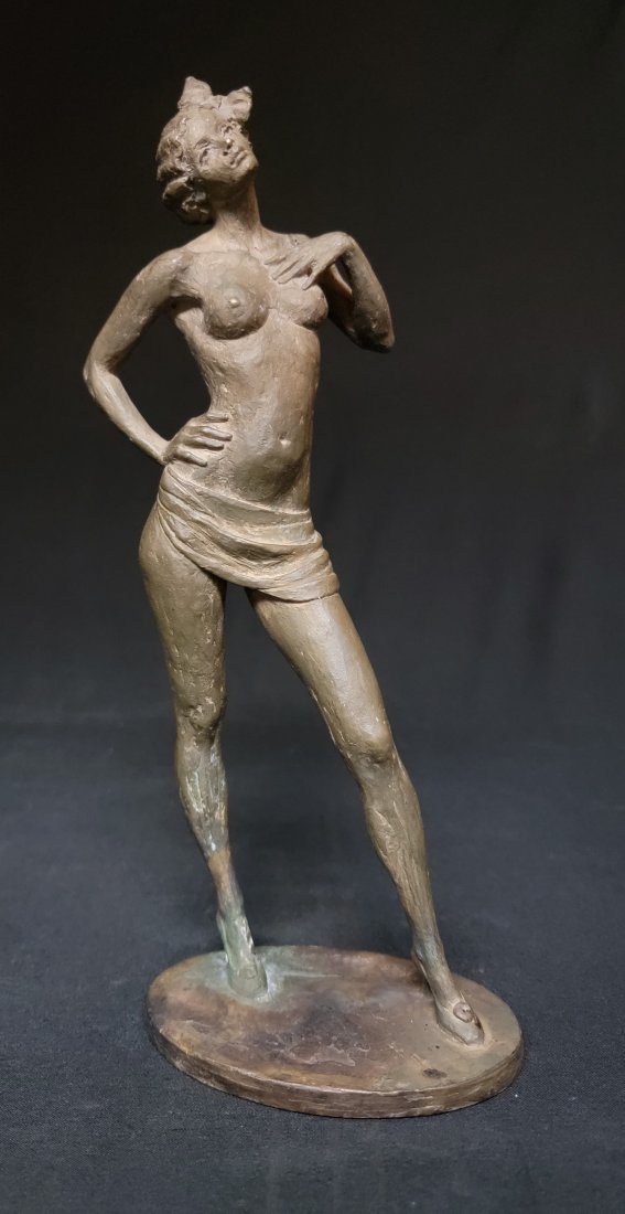 Vintage Signed Bronze statue of woman - Jaye Gregory (1 of 9)