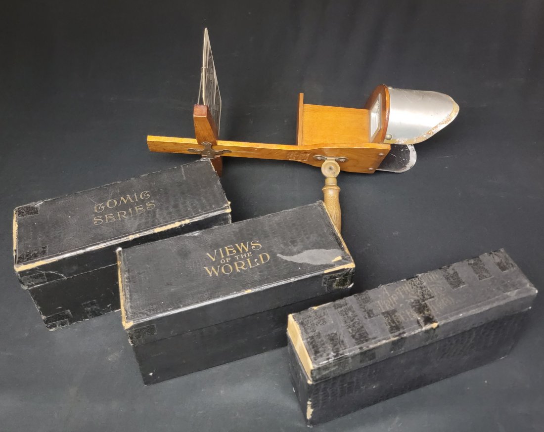 Antique H.C. White Co. Stereoscope with 100+ Cards (1 of 11)