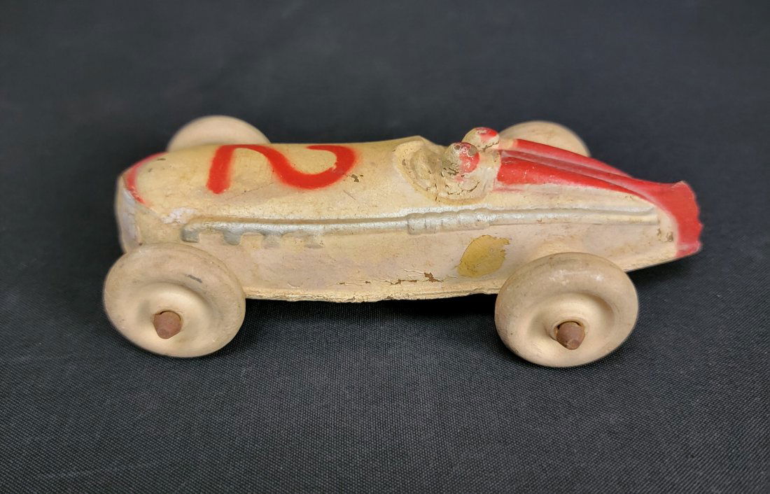 Vintage 1940â€™s 4 1/2" Sun Rubber Toy Race Car #2 (1 of 5)