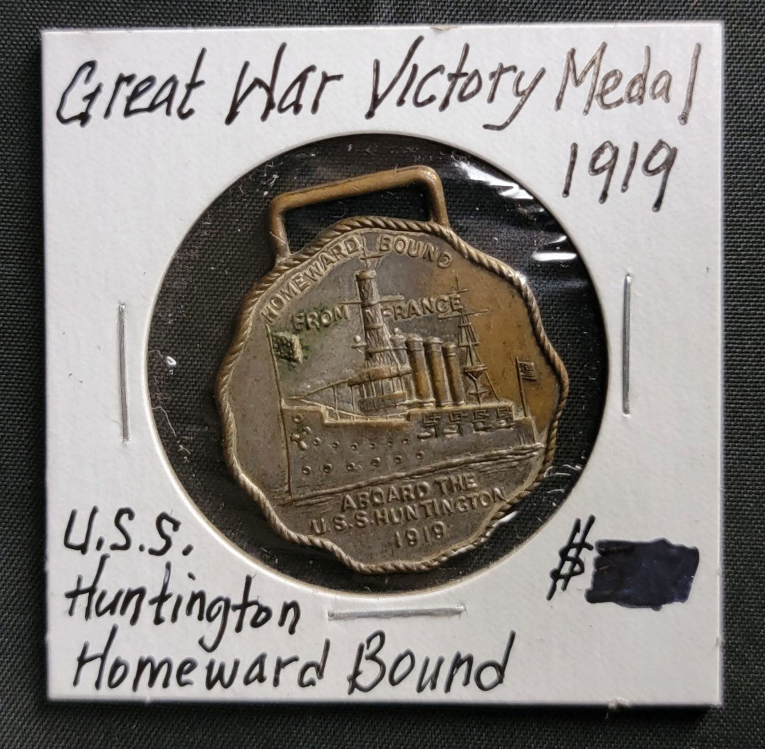 Great War Victory Medal - 1919 - U.S.S. huntington (1 of 3)