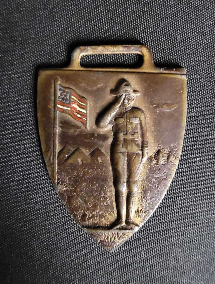 Vintage WWI Bronze Pocket Watch Fob (1 of 2)