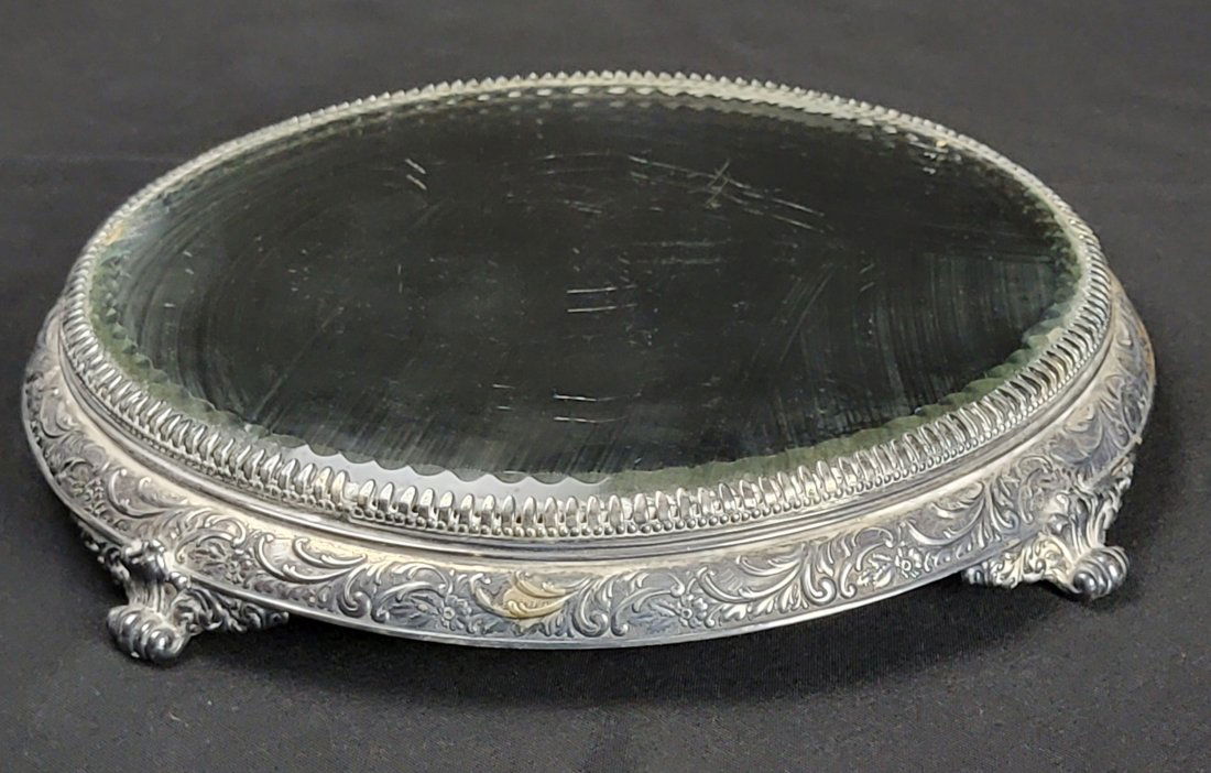 Victorian Ornate Footed Plateau Mirror (1 of 5)