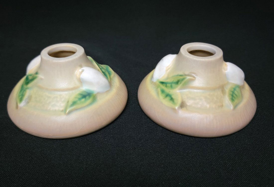 Roseville pottery Candle stick Holders (1 of 5)