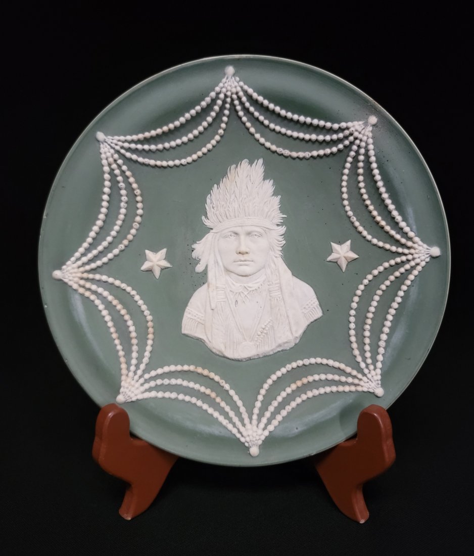 American Indian Chief Plate Attributed to Wedgewood (1 of 5)