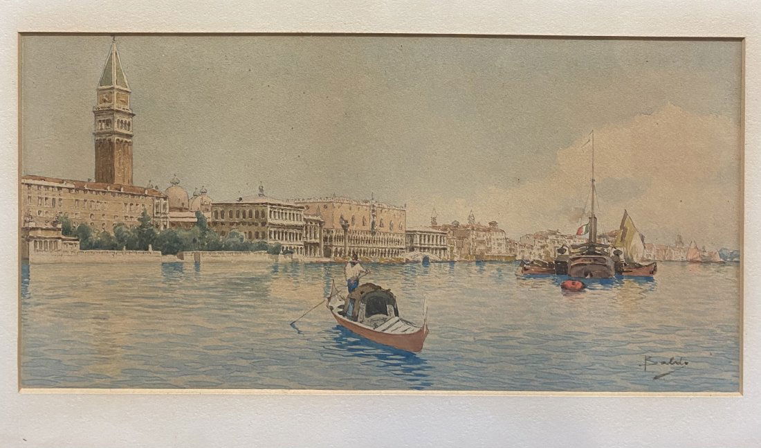 Antique Watercolor of Venice Signed Illegibly (1 of 8)