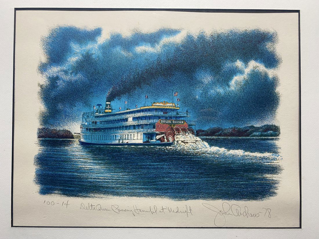 John Andrews Delta Queen Passing Hannibal at Night 1978 (1 of 6)