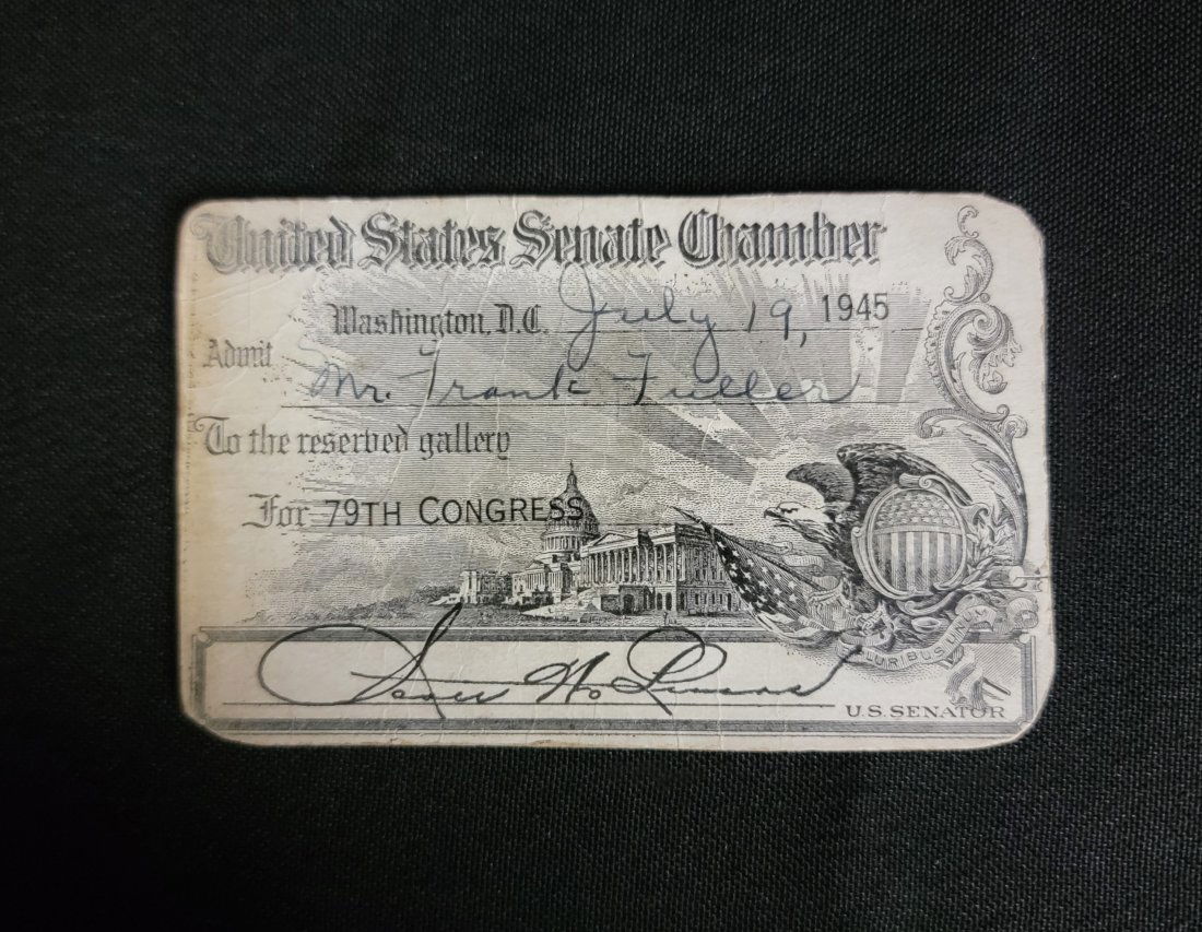 United States Senate Chamber Pass- 79th Congress - 1945 (1 of 3)