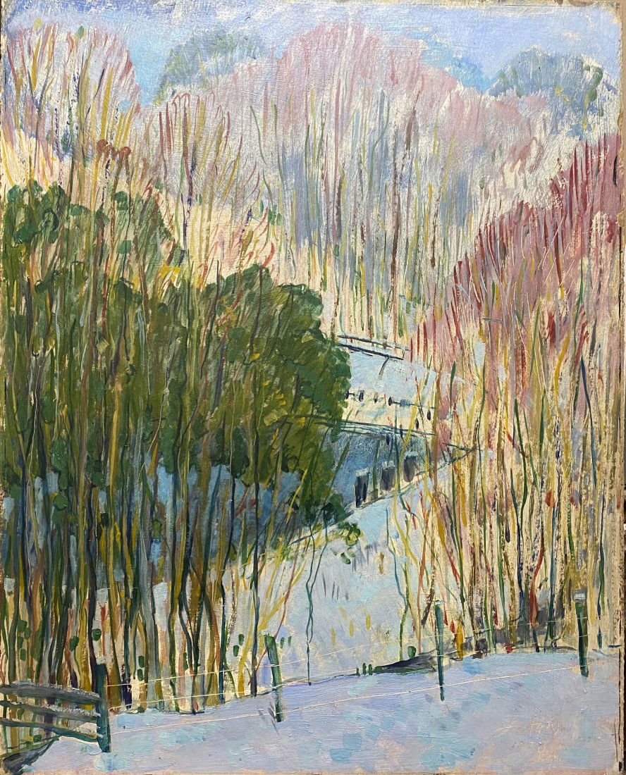 American Impressionist Landscape Illegibly signed 1930 (1 of 8)