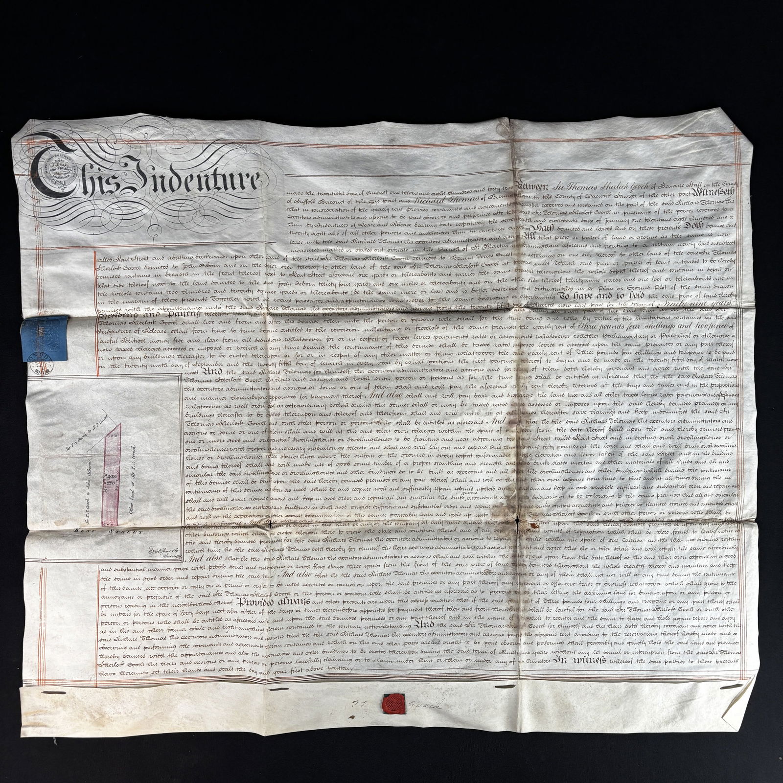 Antique 19th C. Land Grant on Vellum (1 of 9)