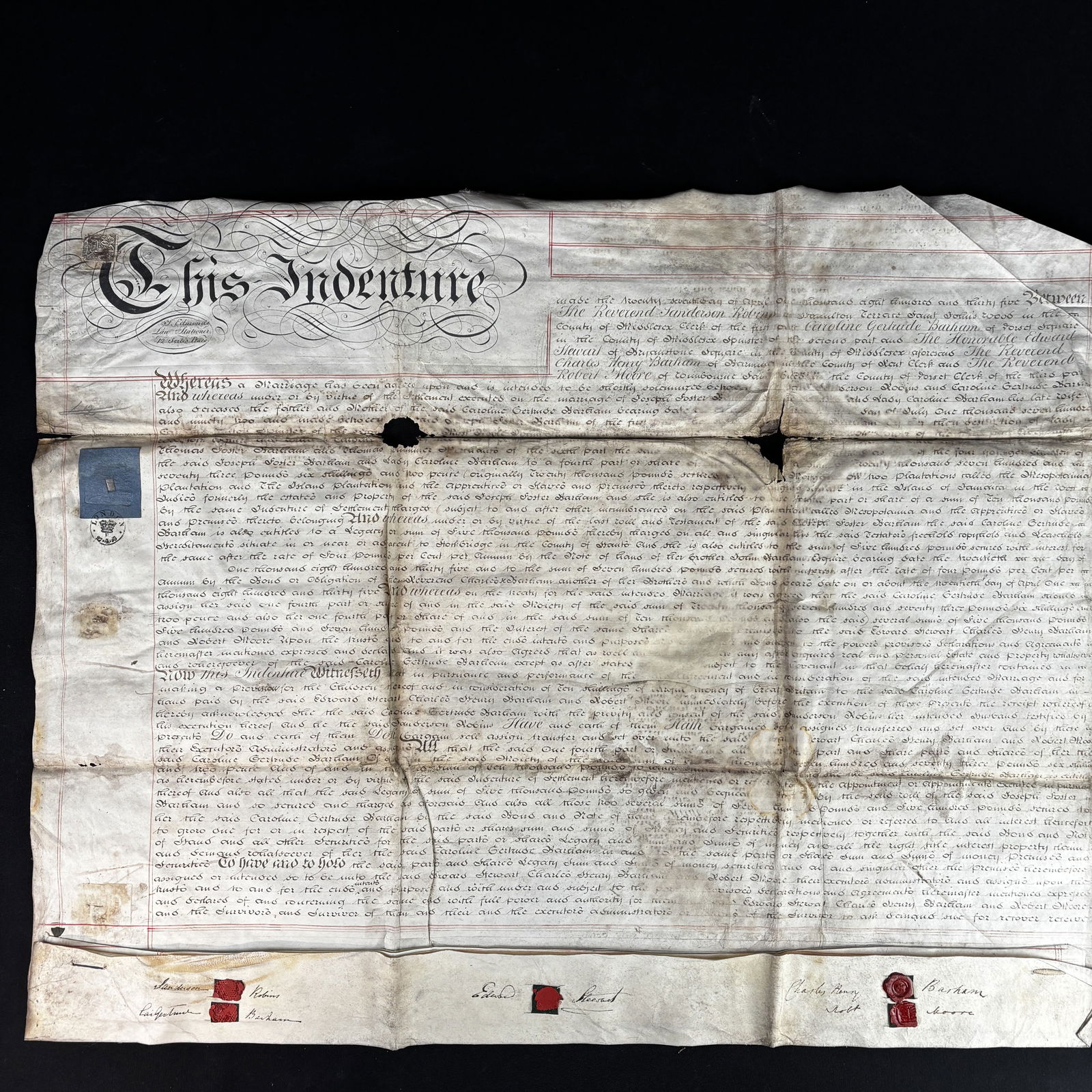 Antique 19th C. Land Grant on Vellum (1 of 7)