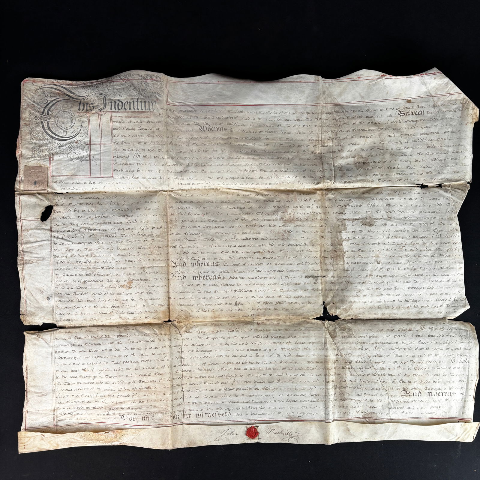 Antique 19th C. Land Grant on Vellum (1 of 8)