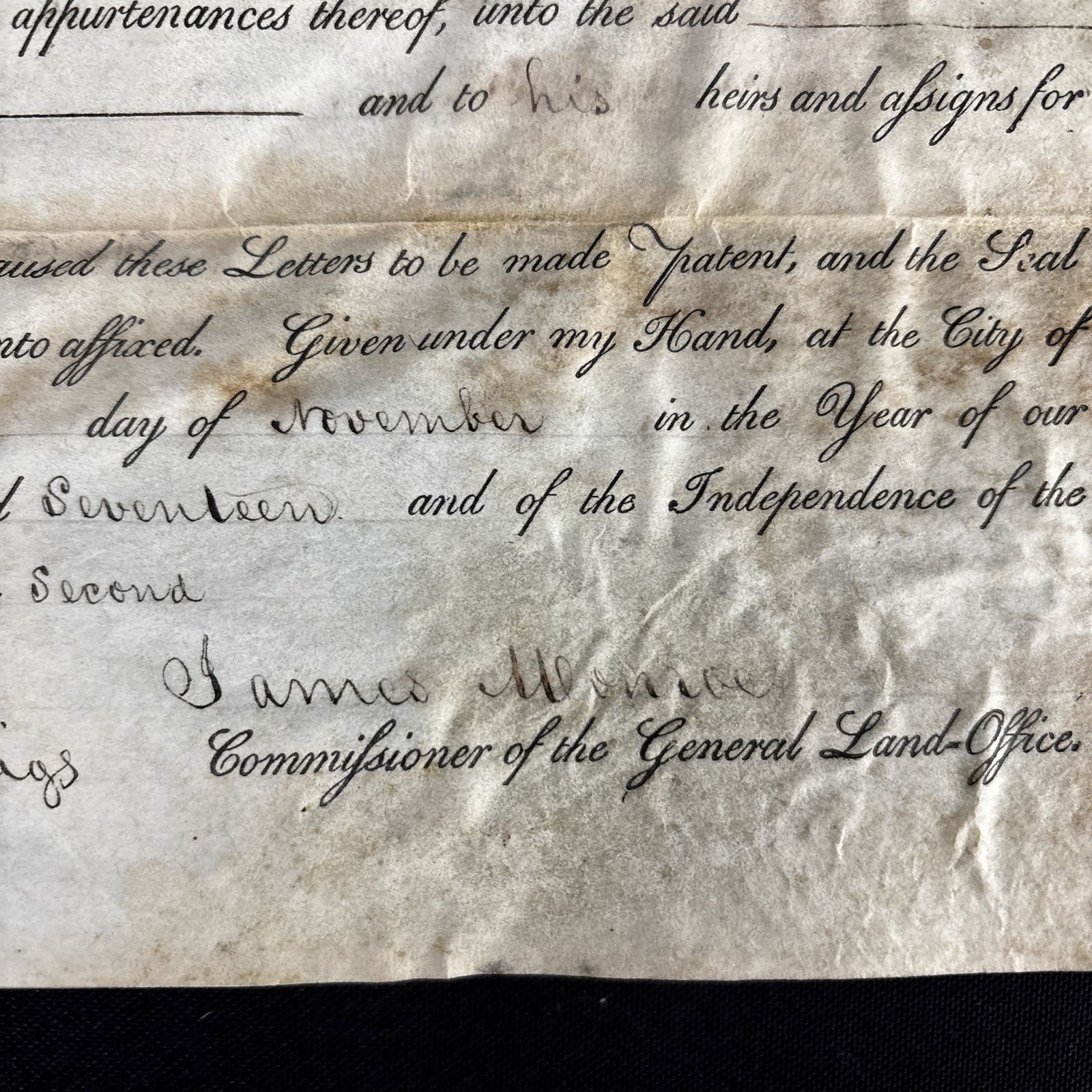 James Monroe Land Grant - 2