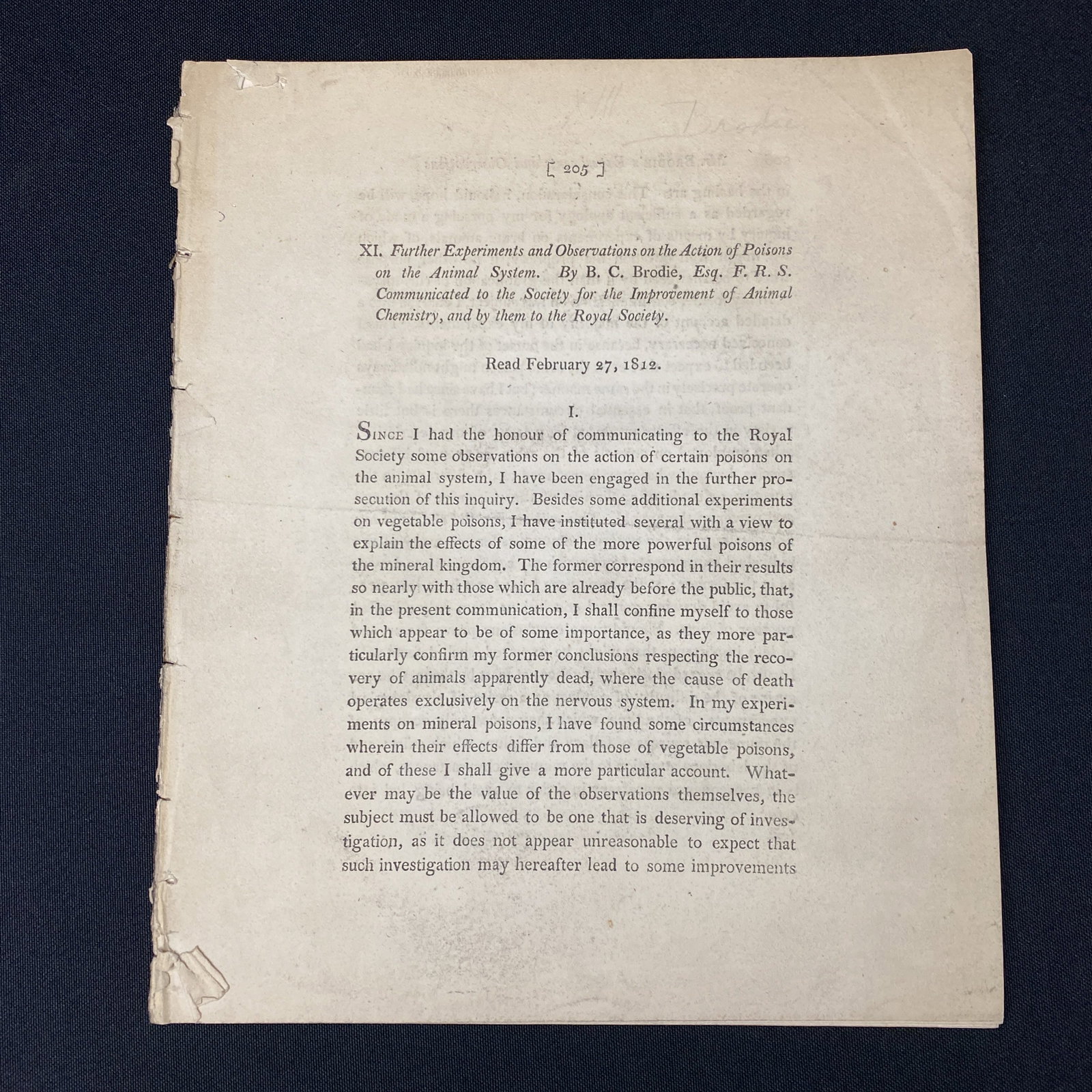 Antique Booklet on the Science of Bat Wing Veins C. 1852 Ex University College London Collection (1 of 6)