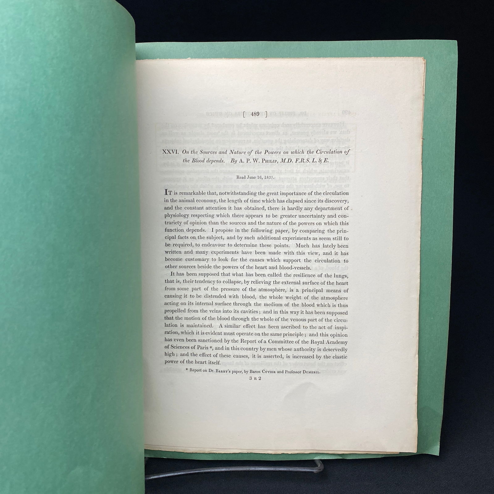 Antique Scientific Paper on the Circulation of Blood C. 1831 (1 of 5)