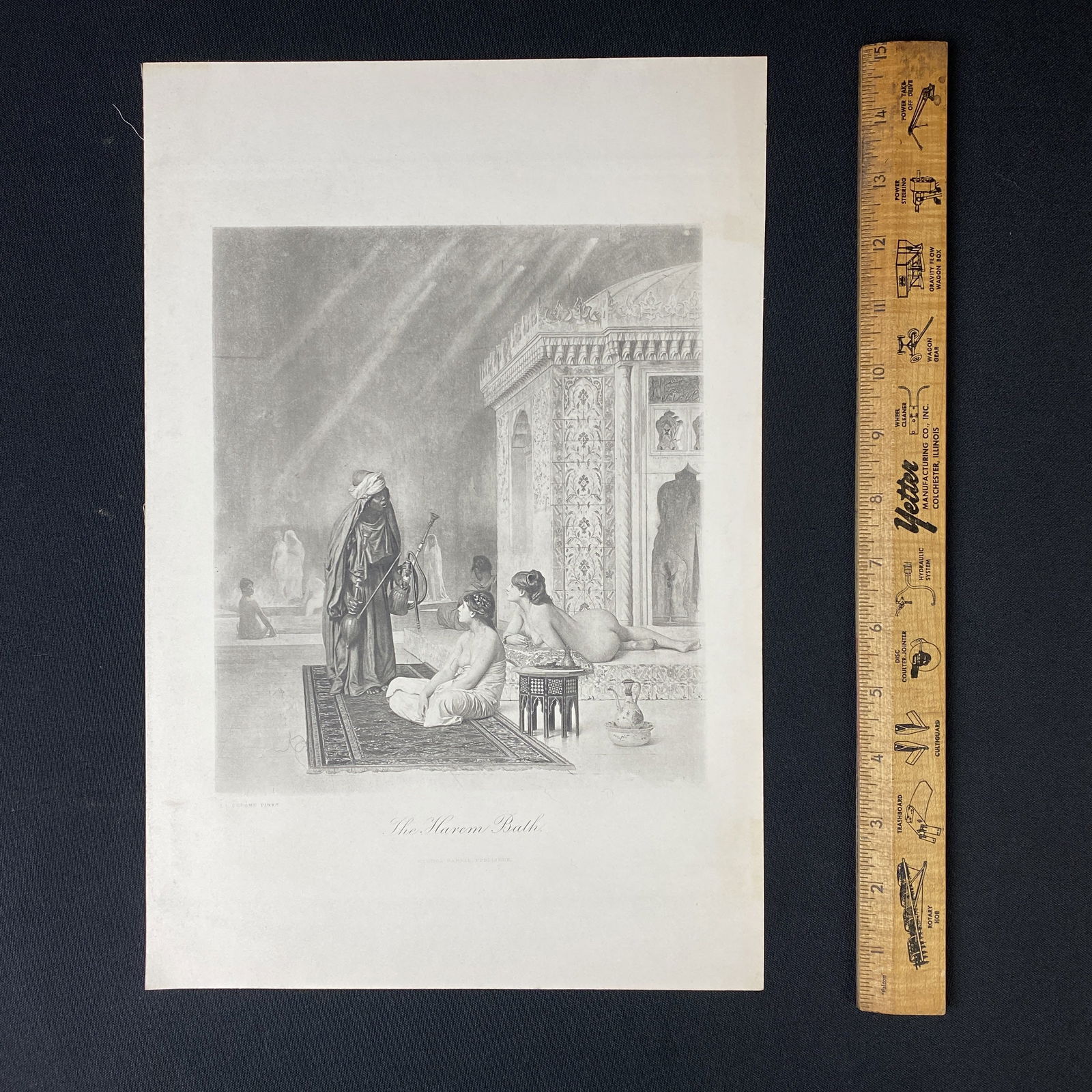 Antique engraving After Jean Leone Gerome The Harem Bath: Antique engraving After Jean Leone Gerome The Harem Bath. It was published by George Barrie.