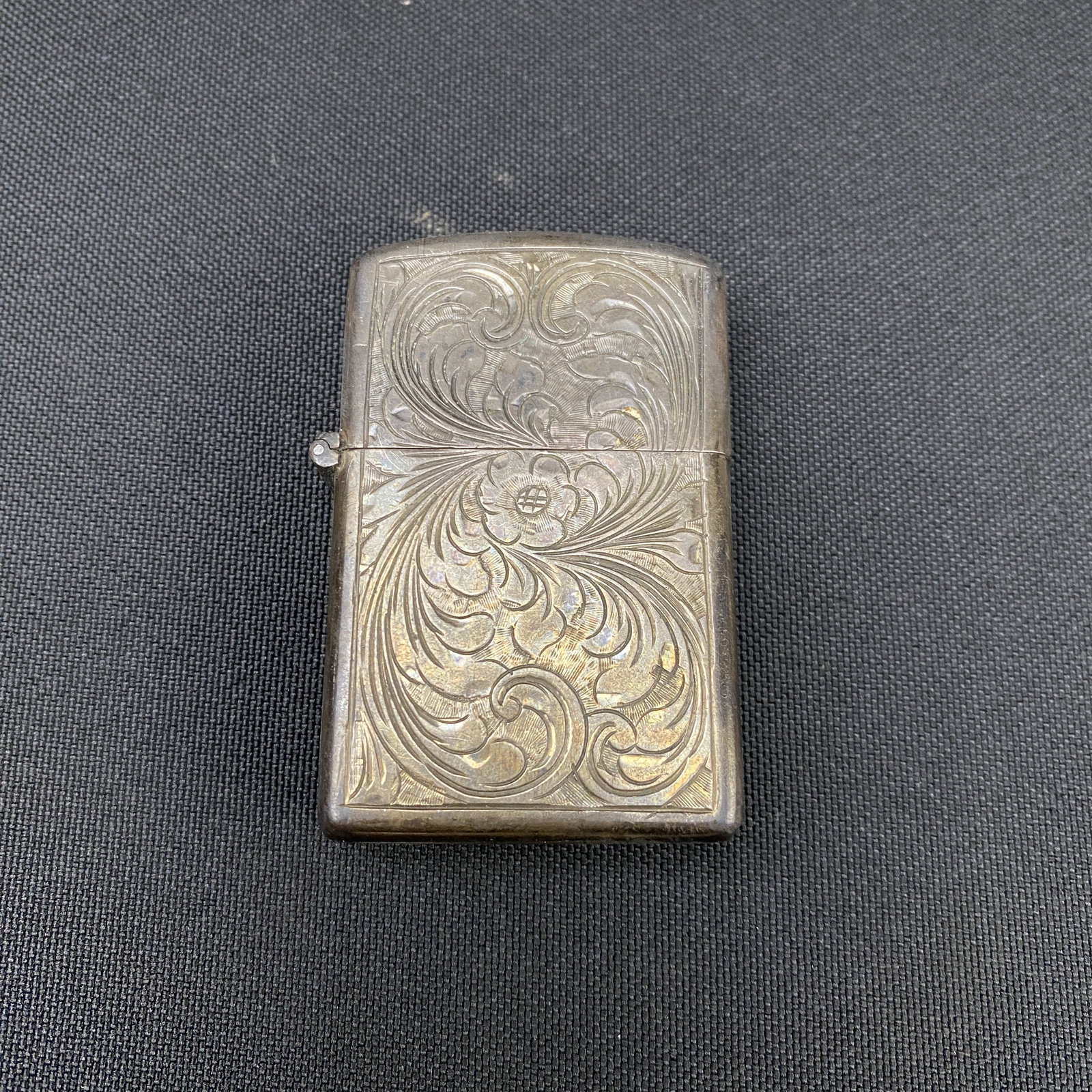 Vintage Engraved Silver Lighter with Zippo Insert (1 of 5)