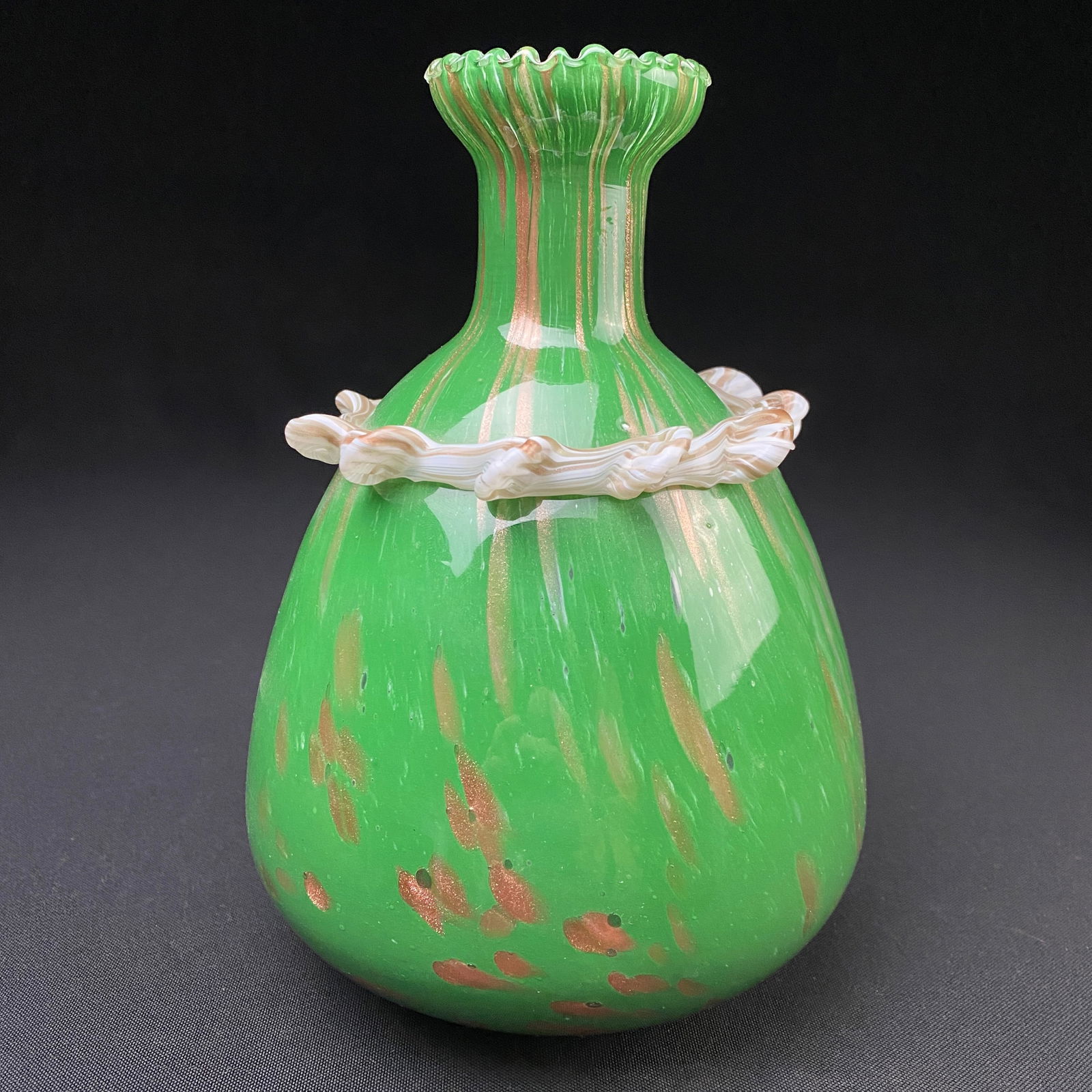 Vintage Murano Glass Vase with Gold Dust (1 of 4)