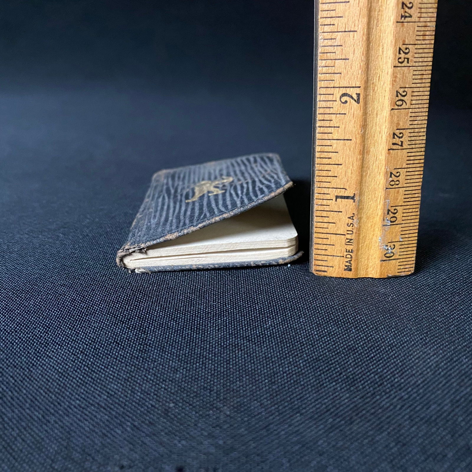 Tiny Pocket notebook with embossed gold leaf native American archer - 3