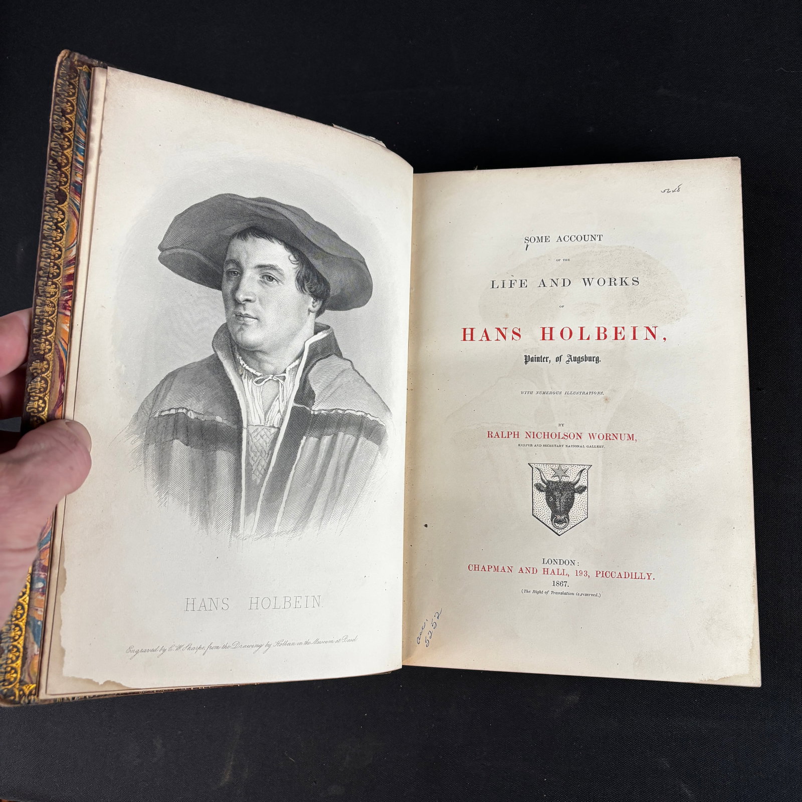 Some Account of the Life and Works of Hans Holbein 1867: Some account of the Life and Works of Hans Holbein Painter of Augsburg, with Numerous Illustrations. The book was written by Ralph Nicholson Wornum in 1867, and was published in London by Chapman and
