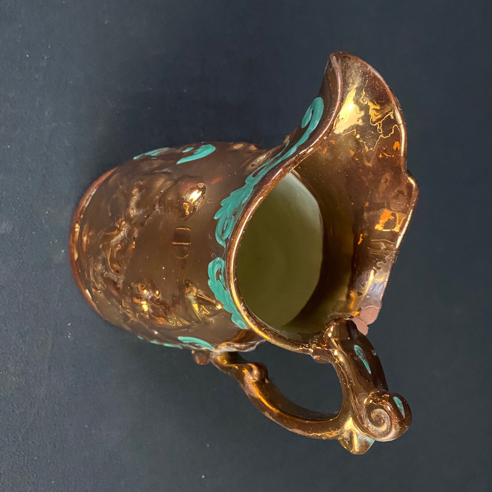 Metallic Glazed Ceramic Pitcher - 7