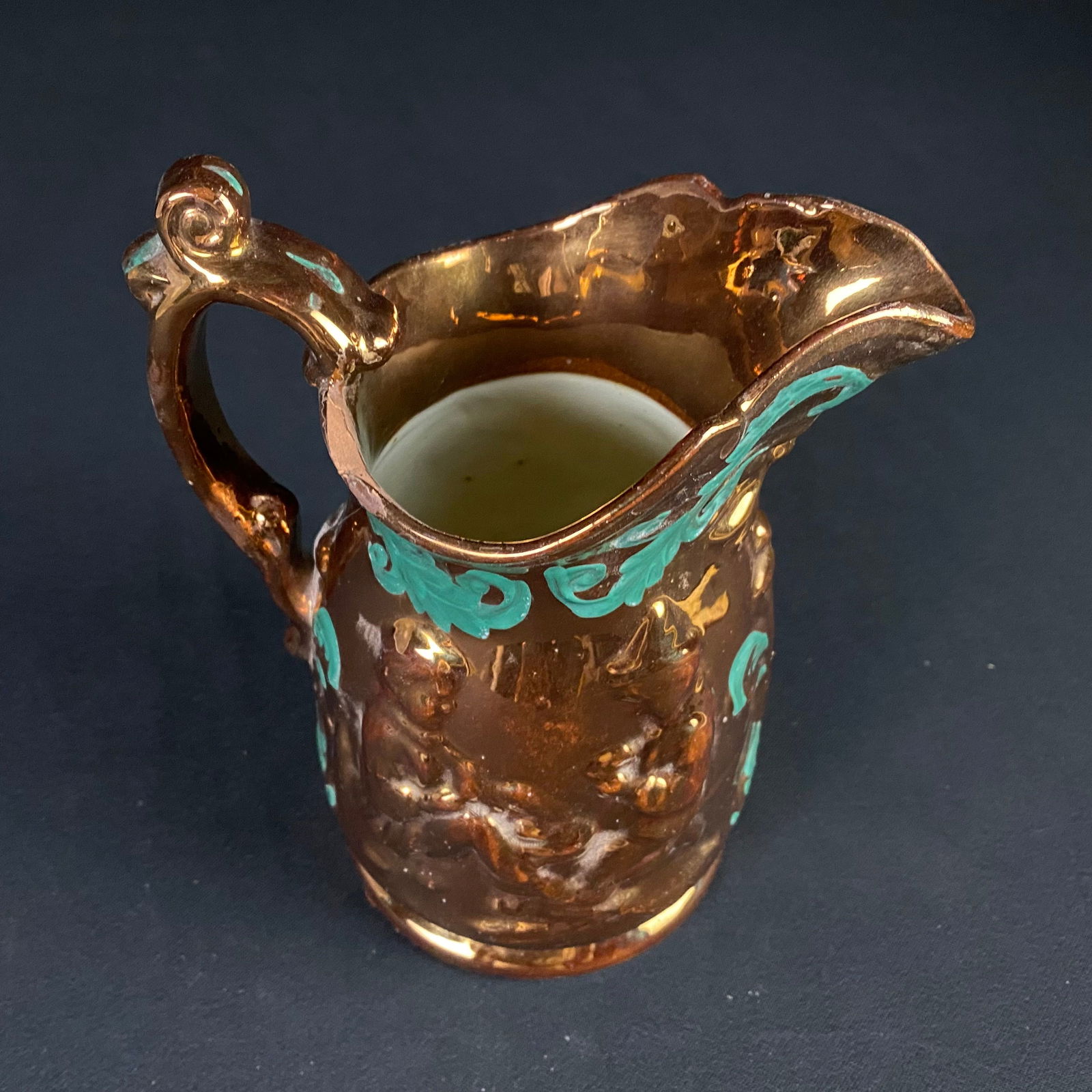Metallic Glazed Ceramic Pitcher - 9