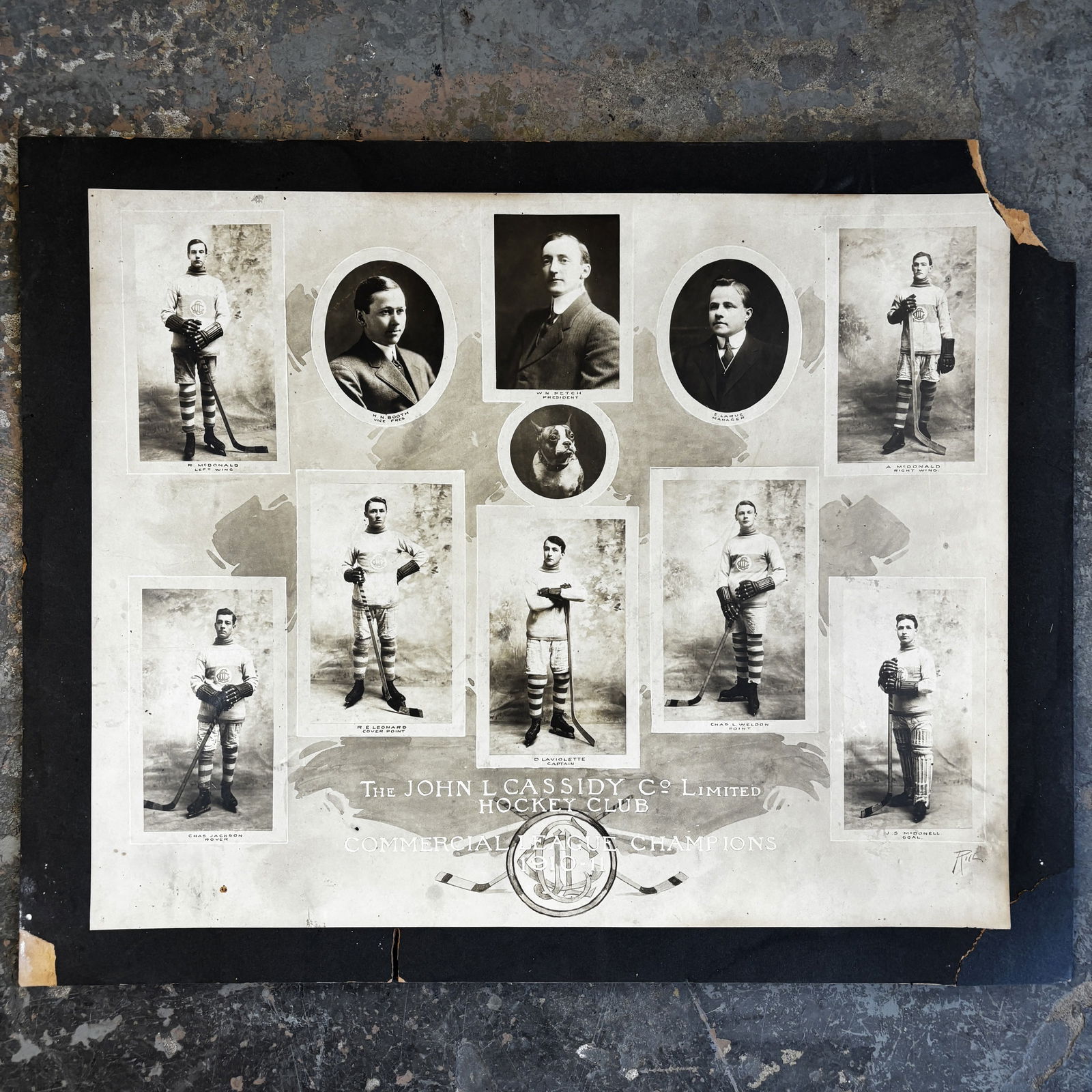 1910 Montreal Commercial League Hockey Championship Team The John L. Cassidy Co Limited Hockey Club: 1910 Montreal Commercial League Hockey Championship Team The John L. Cassidy Co Limited Hockey Club. Photo measures 19"x 15.4.