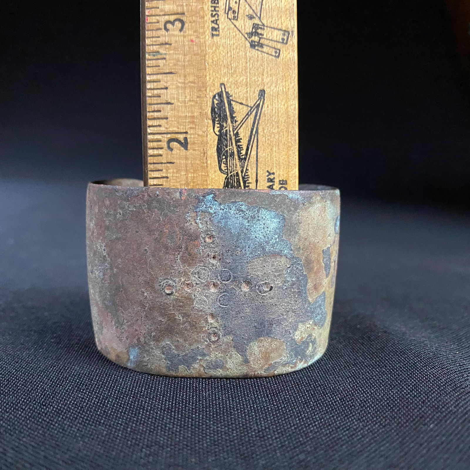 Ancient Wide Band Solid Bronze Bracelet - 10