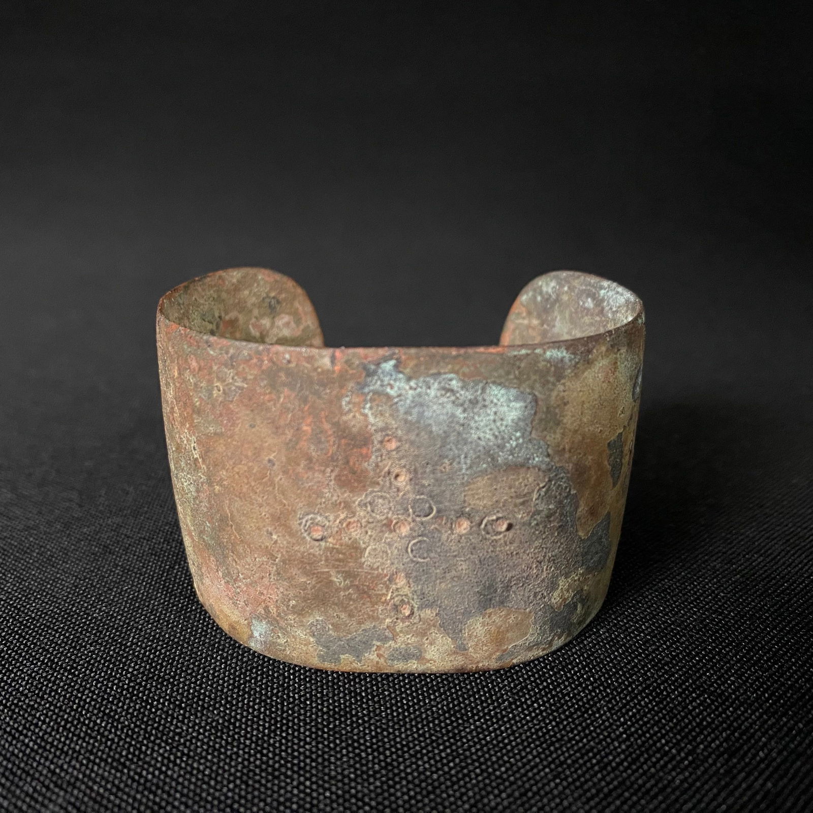 Ancient Wide Band Solid Bronze Bracelet (1 of 11)
