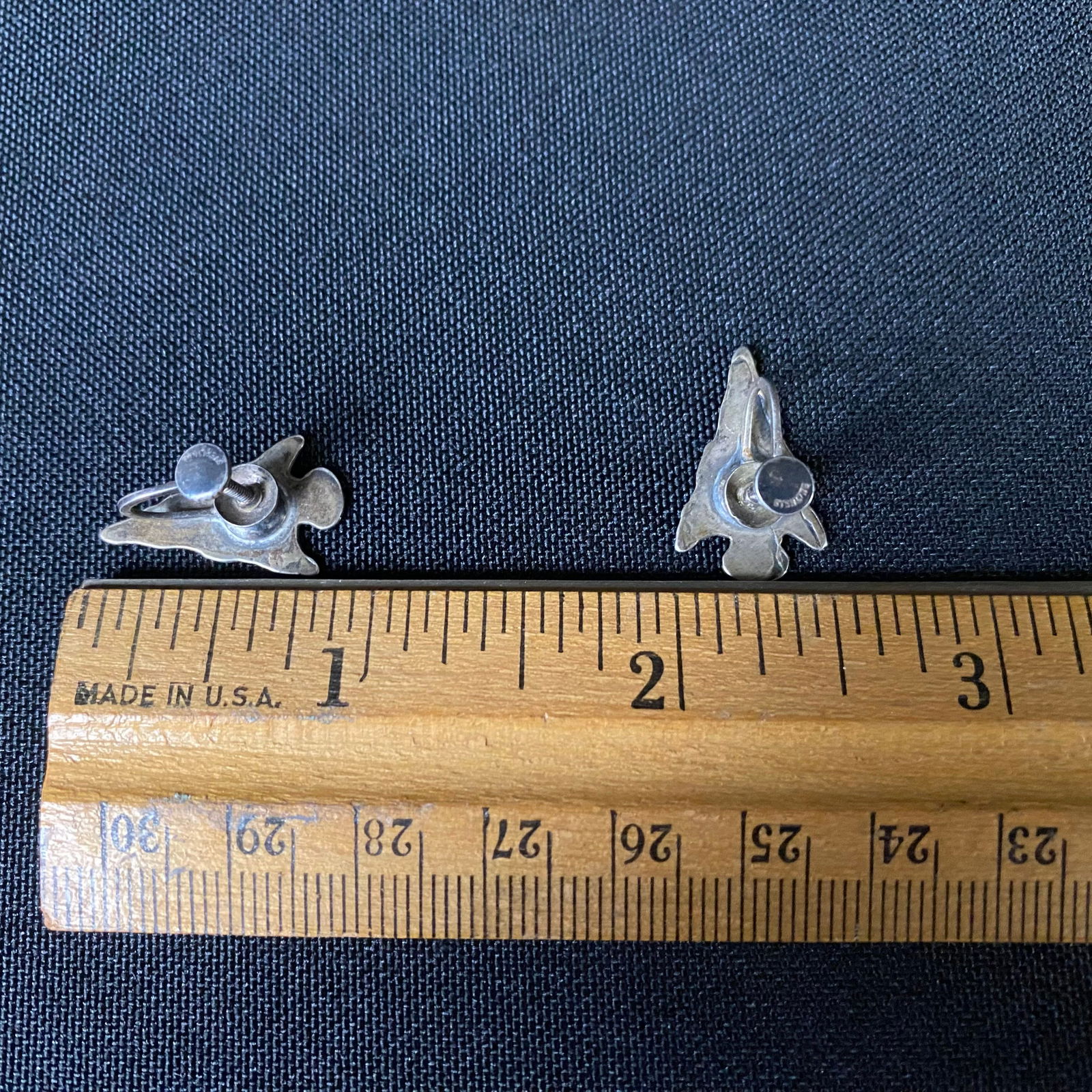 Sterling Silver Arrowhead Screw Back Earrings - 8