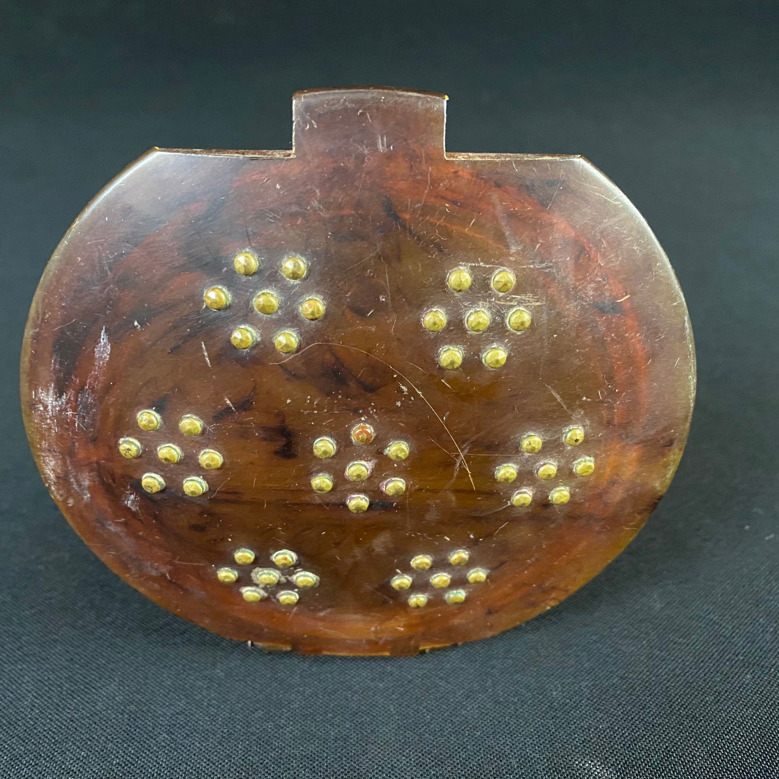 Semi Translucent Carved Faux Turtle Shell Container - 4