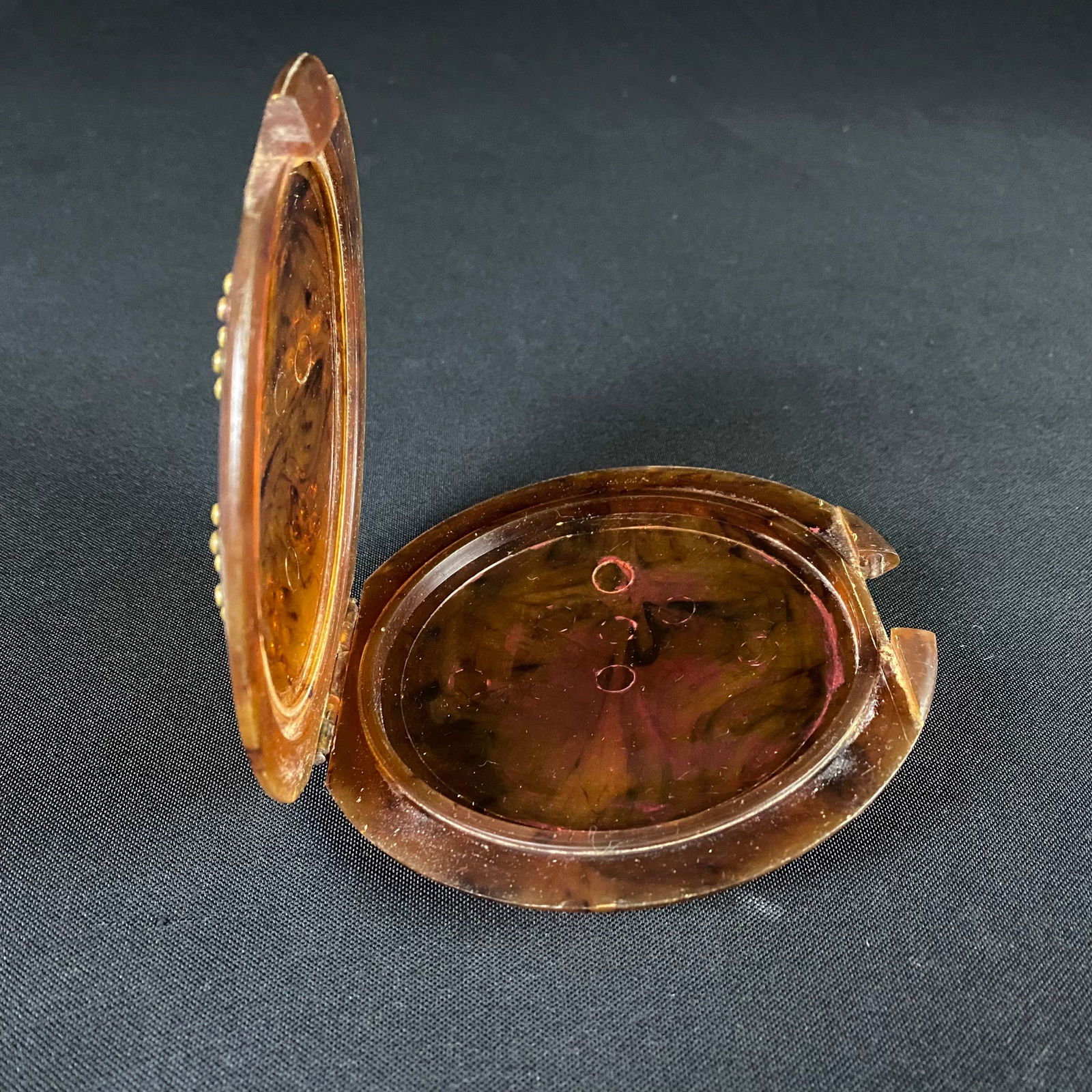 Semi Translucent Carved Faux Turtle Shell Container - 5