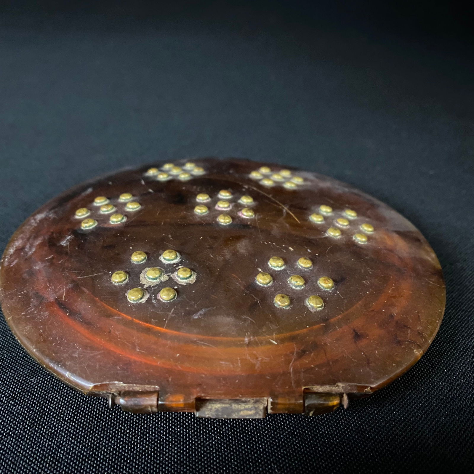 Semi Translucent Carved Faux Turtle Shell Container - 7