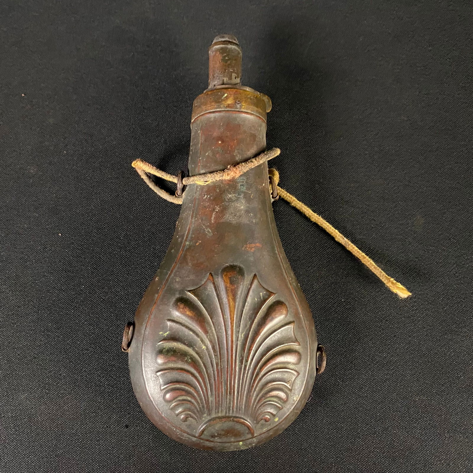 Antique Brass Muzzleloader Powder Flask - 2