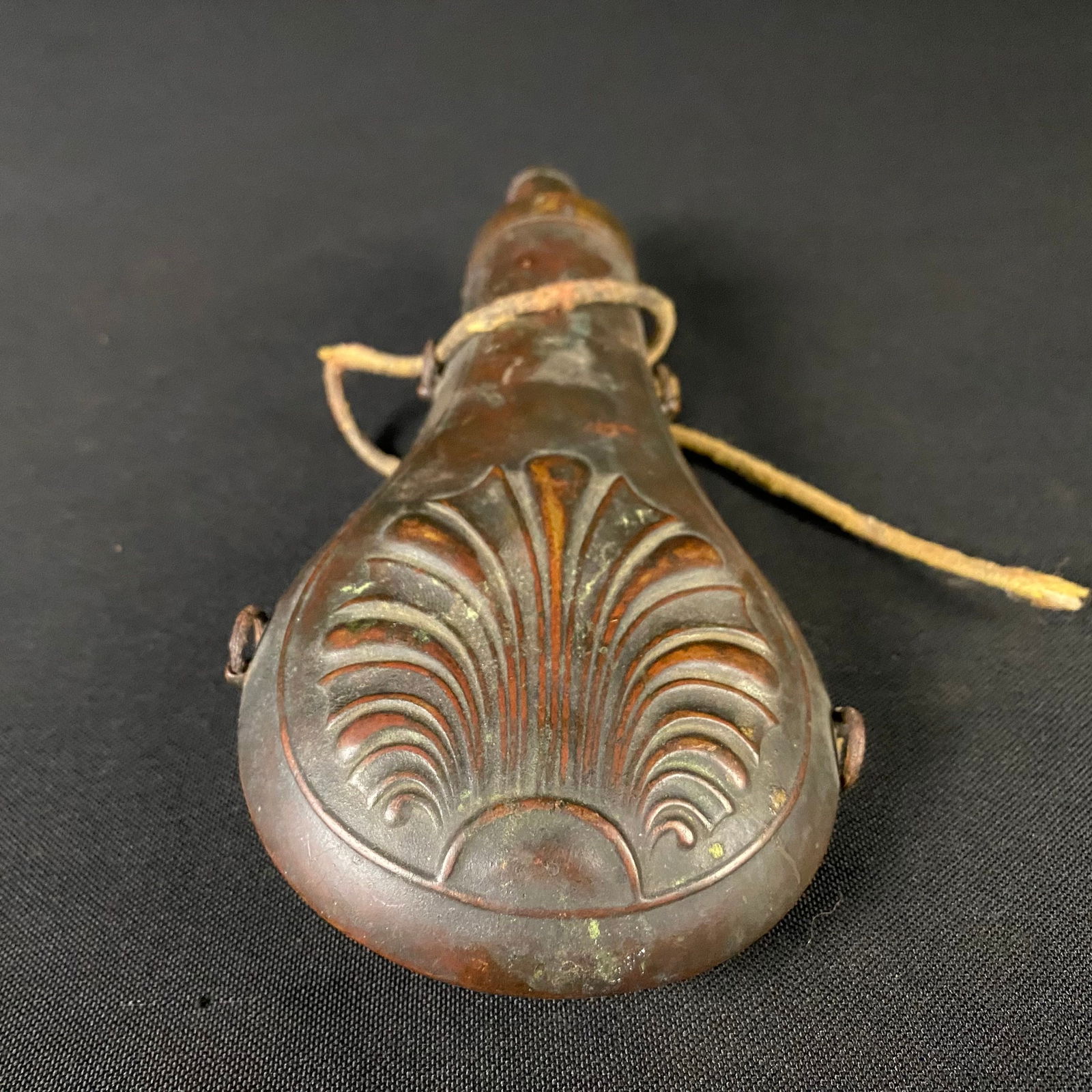 Antique Brass Muzzleloader Powder Flask - 3