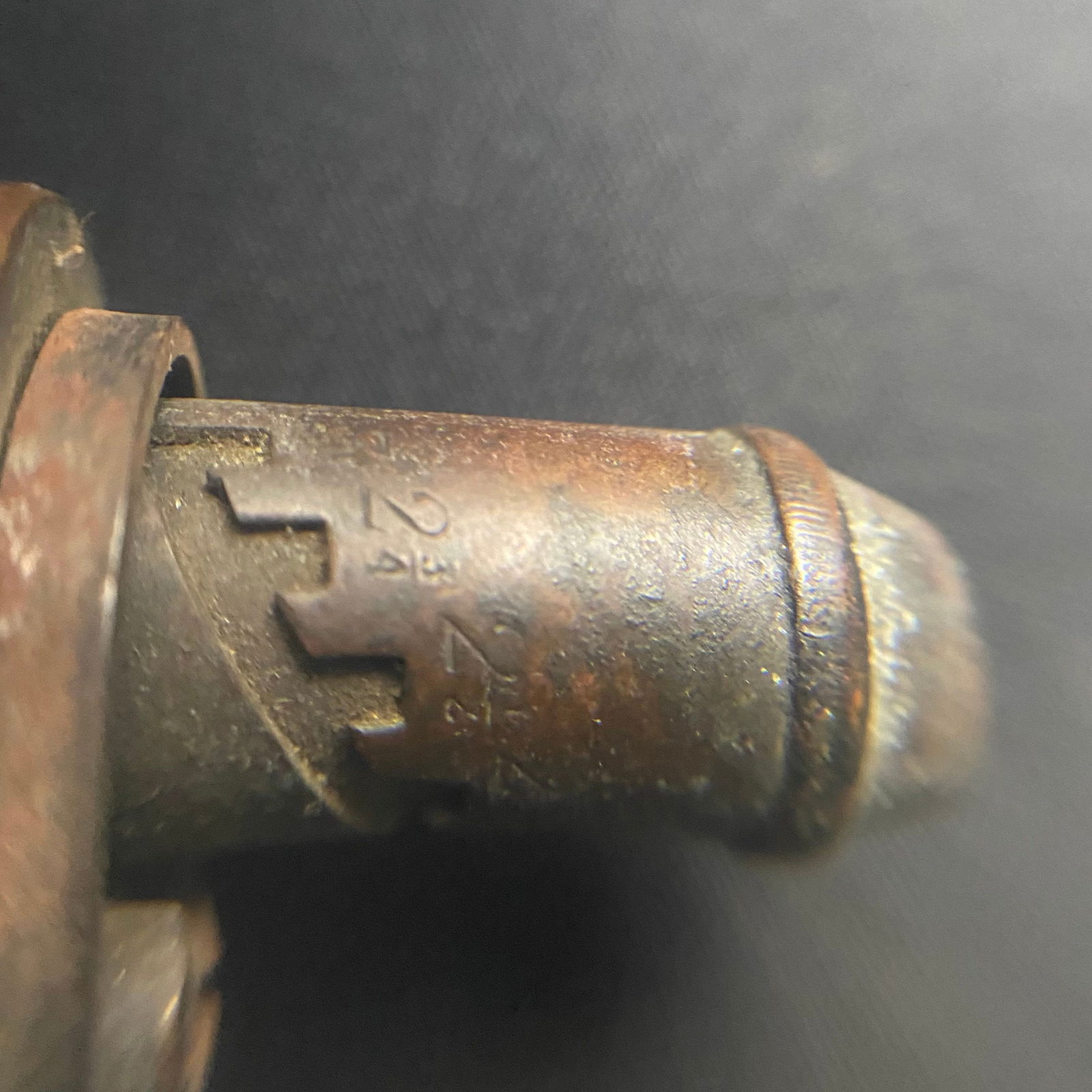 Antique Brass Muzzleloader Powder Flask - 5