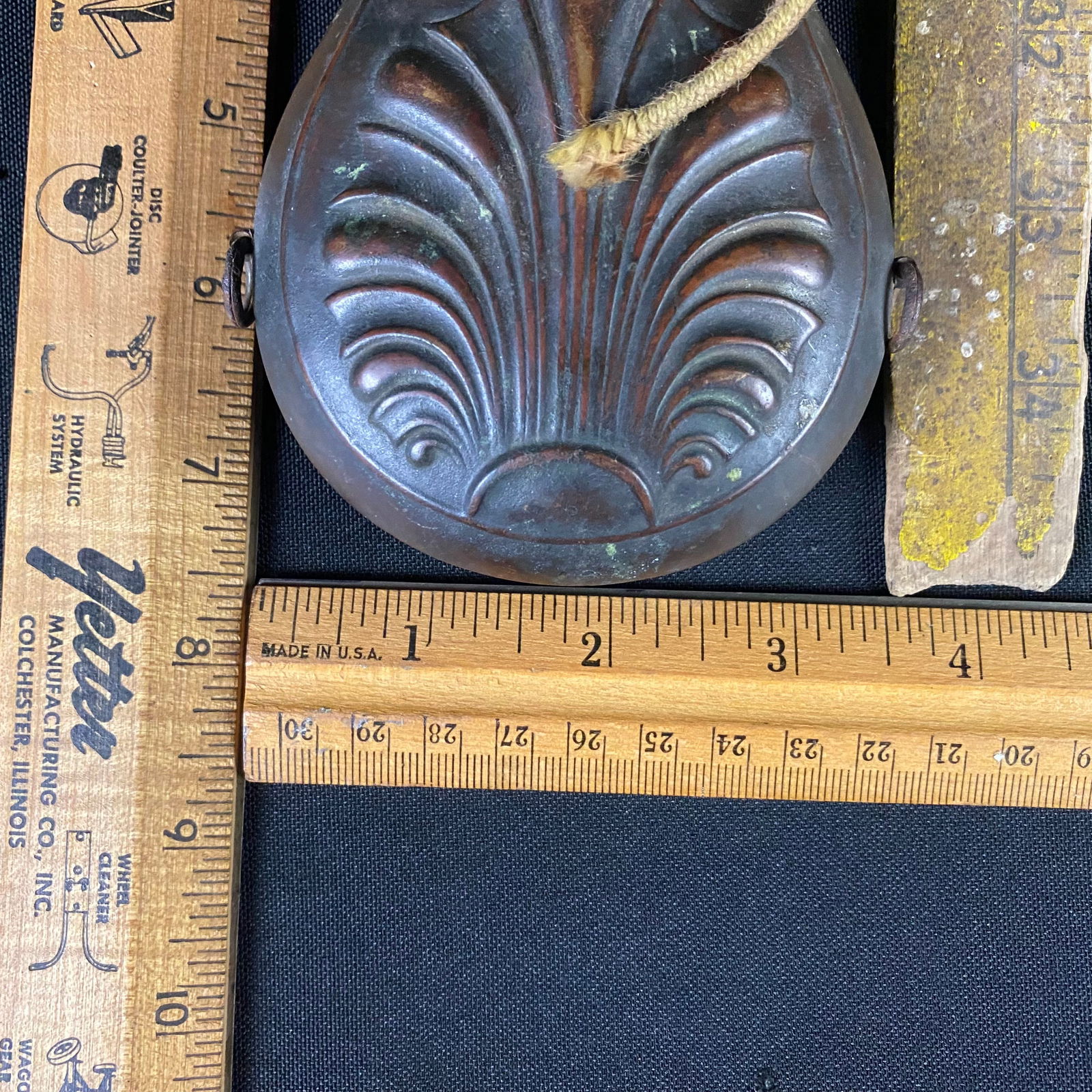 Antique Brass Muzzleloader Powder Flask - 6