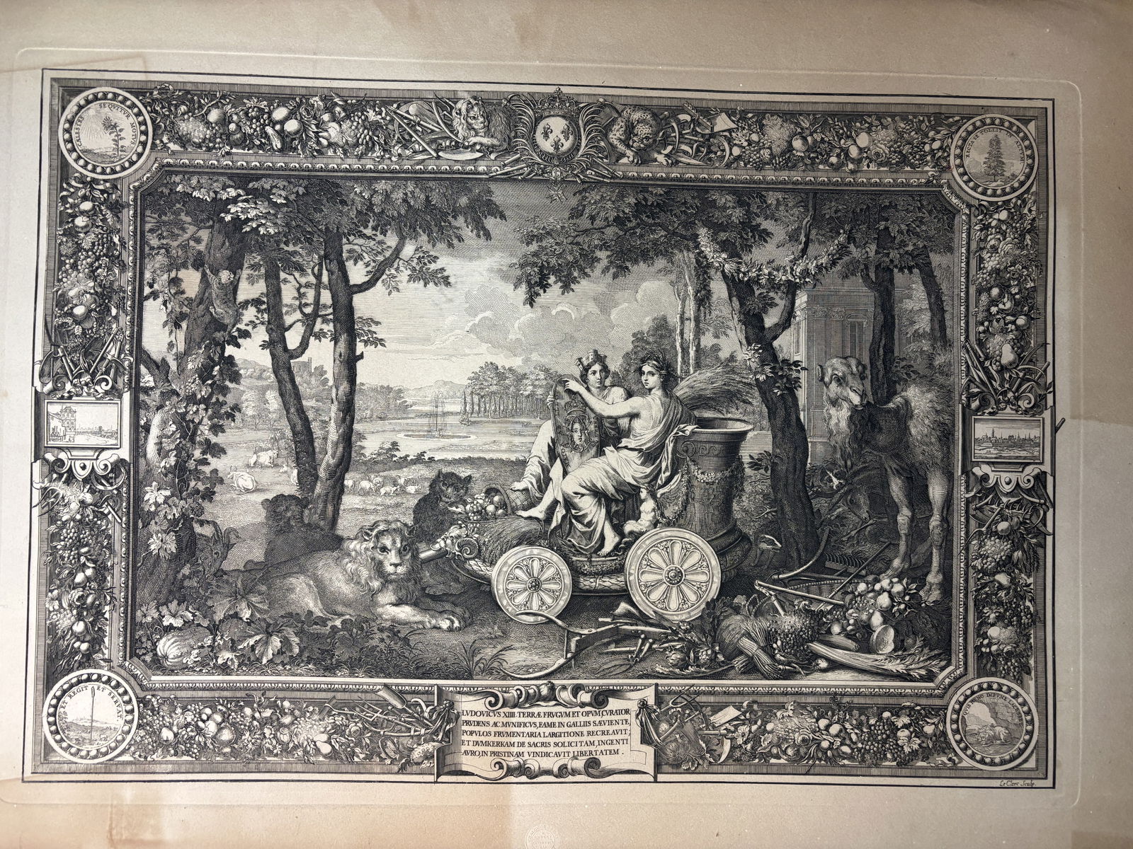 Chalcographie DuLouvre Museum Sebastian Le Clerc Metz Engraving Representing Fall After Charles Le: Chalcographie DuLouvre Museum Sebastian Le Clerc Metz Engraving representing Fall After Charles Le Brun