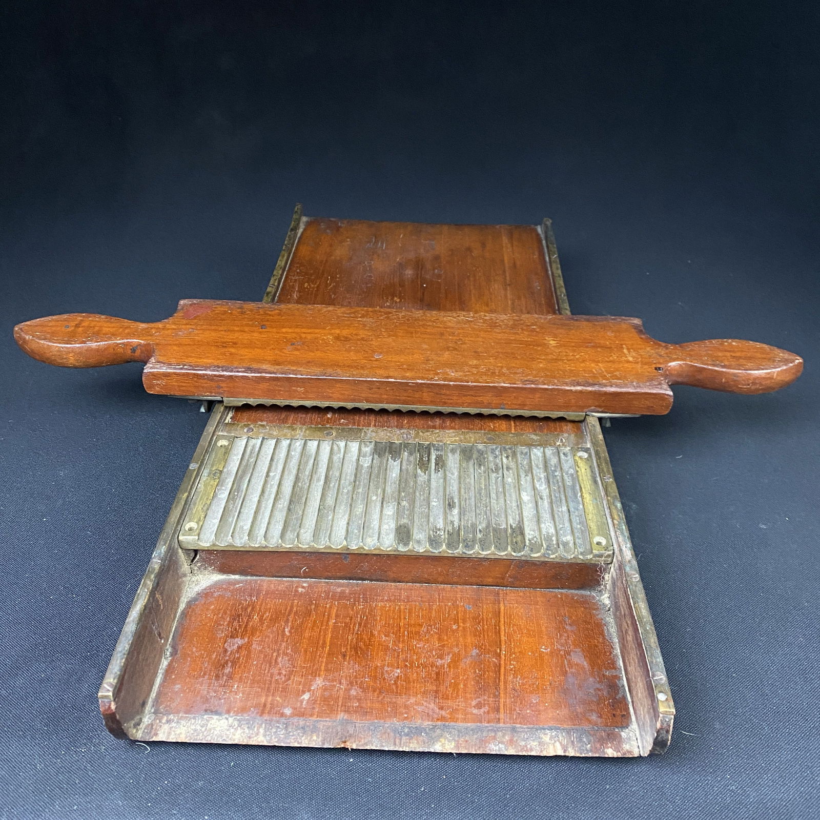 Civil War Era Mahogany and Brass Apothecary Pill Roller Brinkerhoff Medical New York: Civil War Era Mahogany and Brass Apothecary Pill Roller Brinkerhoff Medical New York