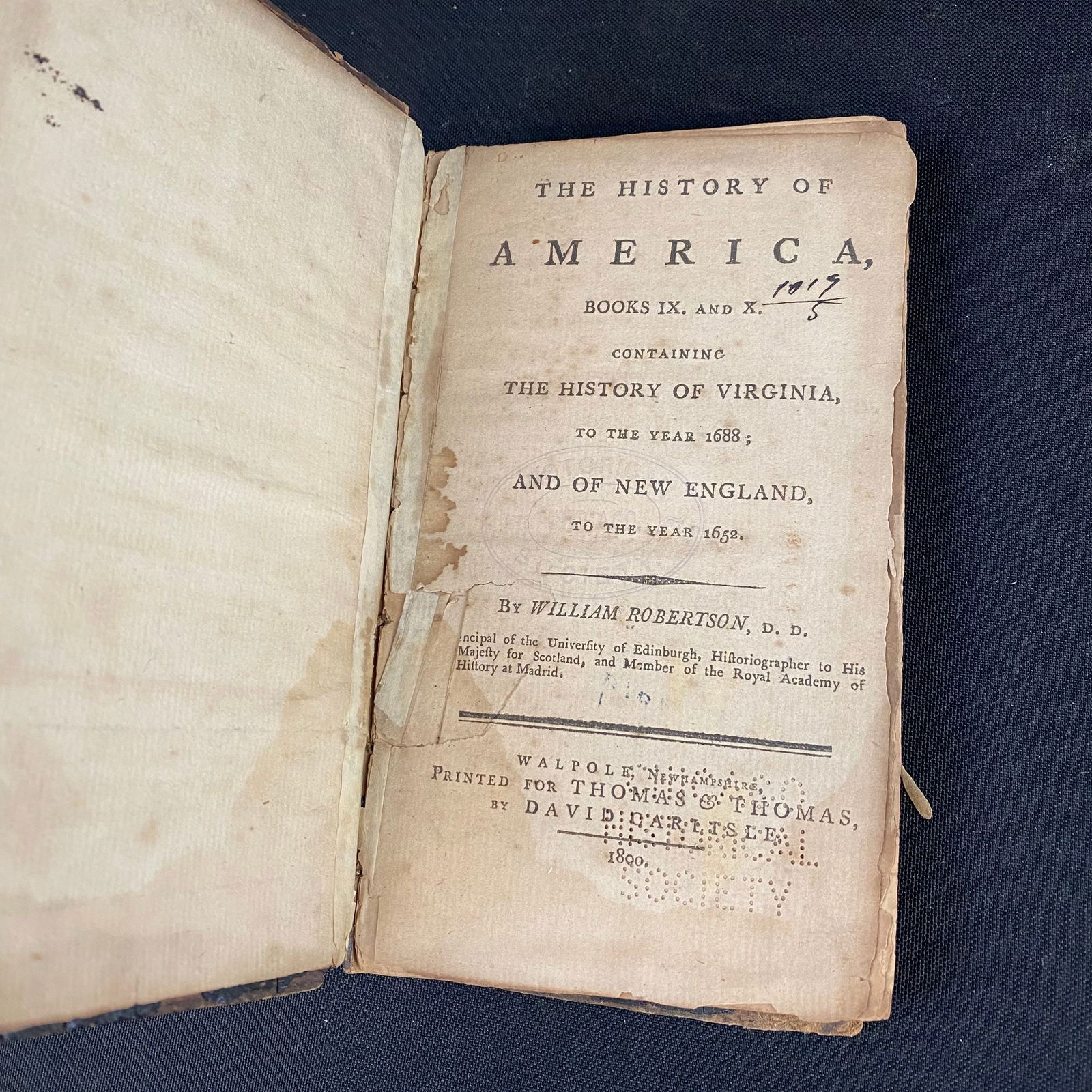 The History of America; Containing The History of Virginia, to the year 1688; and of New England to: The History of America; Containing The History of Virginia, to the year 1688; and of New England to the year 1652 by William Robertson, D.D. 1800