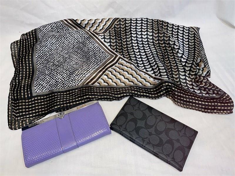COACH WALLET, M KORS WALLET & SCARF: DANA BUCHMAN SCARF
