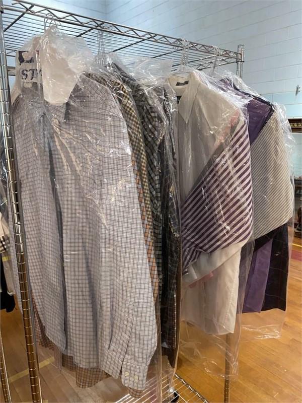 18 PC MENS DRESS SHIRTS: NAUTICA, LANDS END ETC , ASSORTED SIZES 16 1/2 & 17 1/2