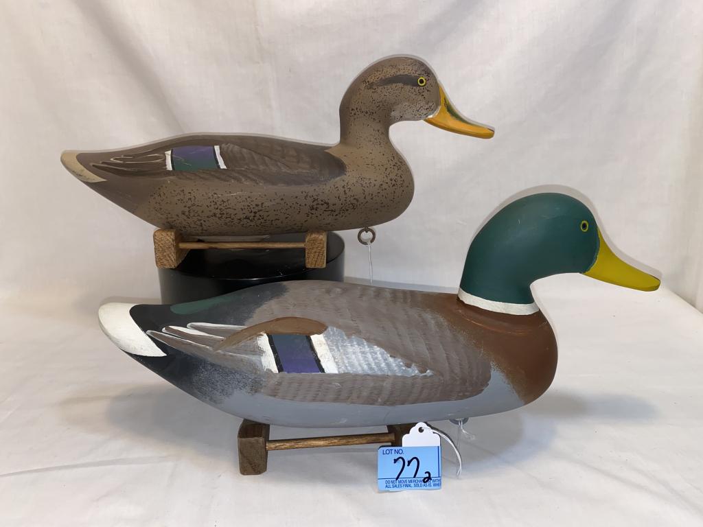 PAIR of PATRICK VINCENTI MALLARD DECOYS OP: .