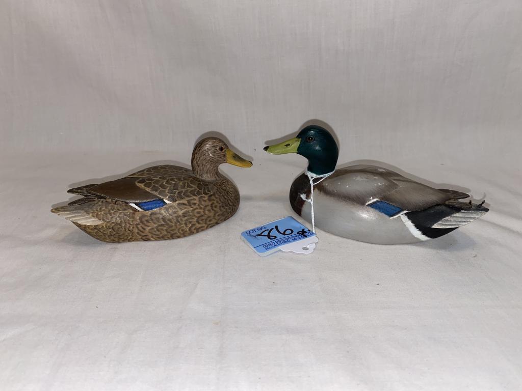 PAIR of KENNETH LAMBERTSON MALLARDS OP: MINIATURES SIGNED 1991
