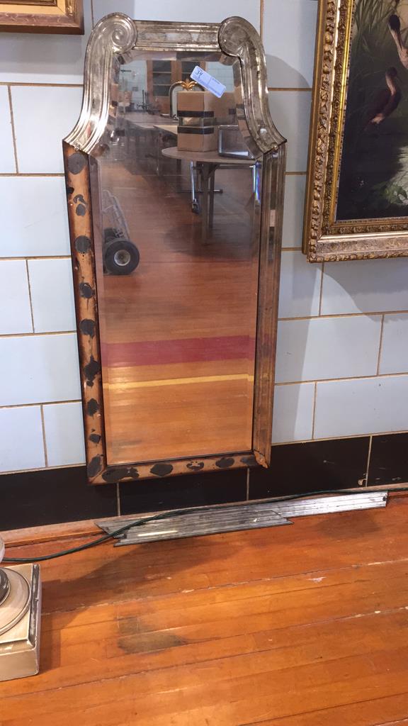 ANTIQUE MIRROR WITH A FEW LOOSE PIECES: 48" X 22"
