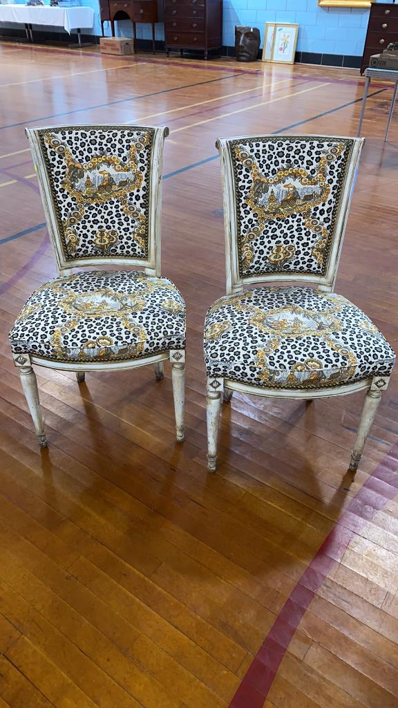PAIR WHITE PAINTED FRENCH SIDE CHAIRS (1 of 6)