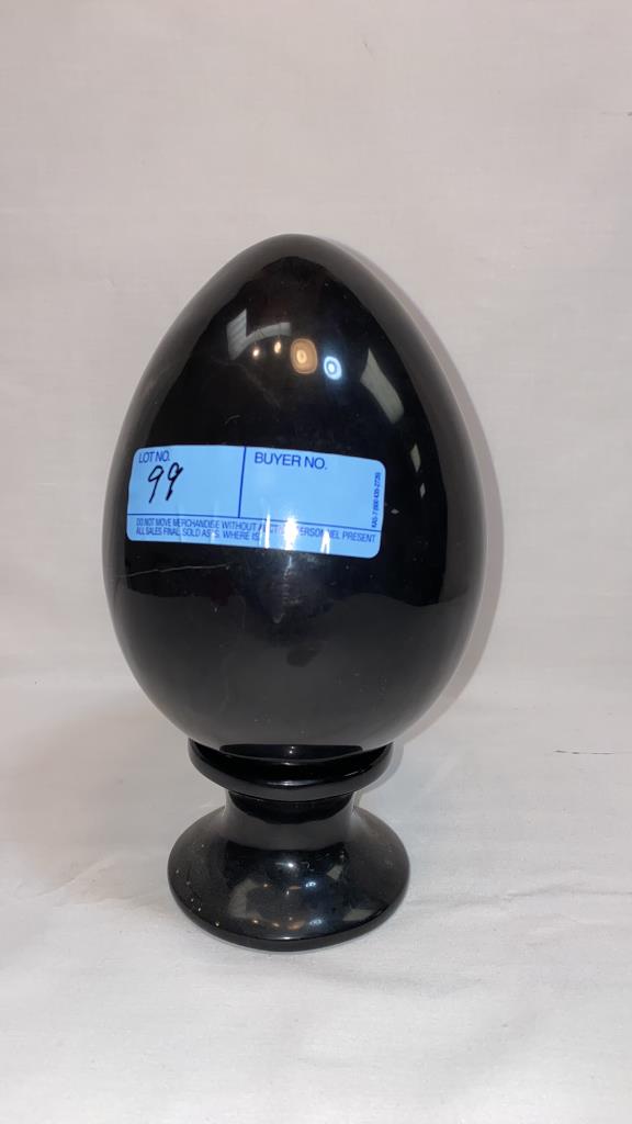 MARBLE/ STONE EGG ON STAND (1 of 4)