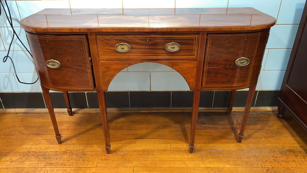 ANTIQUE INLAID ENGLISH MAHOGANY SIDEBOARD (1 of 8)