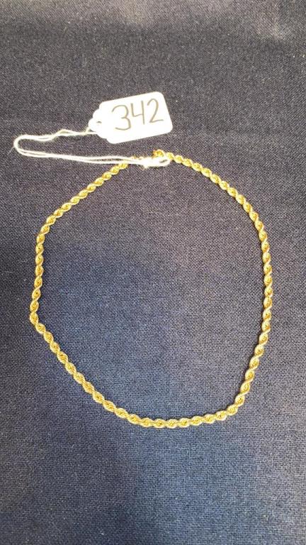 14k yellow gold twisted rope chain necklace. (1 of 4)