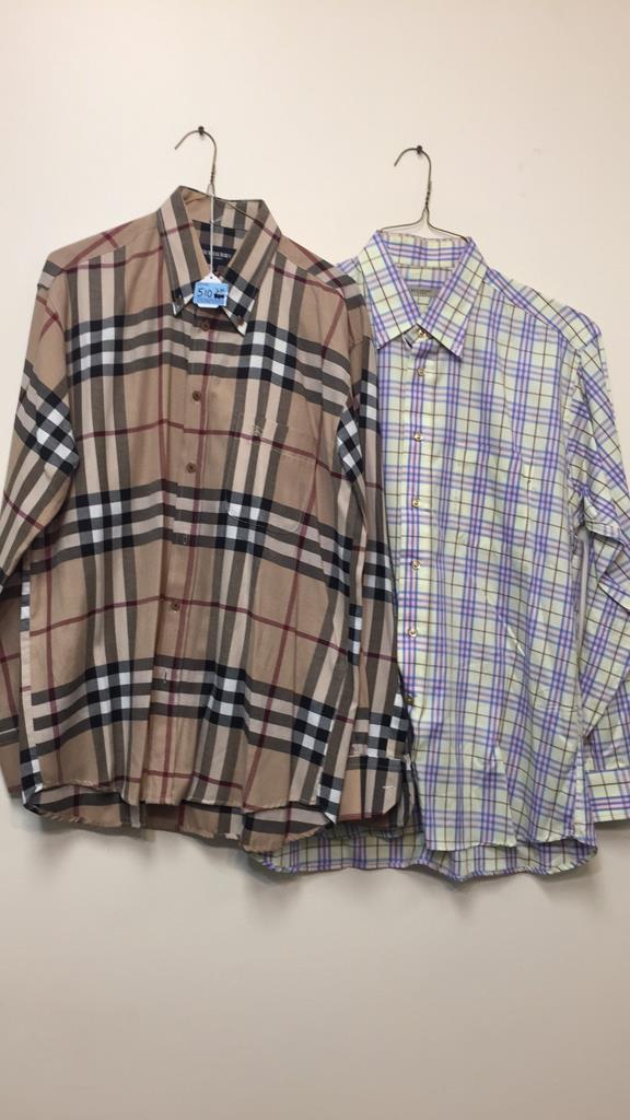 2 PC MENS  BURBERRY SHIRTS - ALL SIZE LARGE (1 of 17)