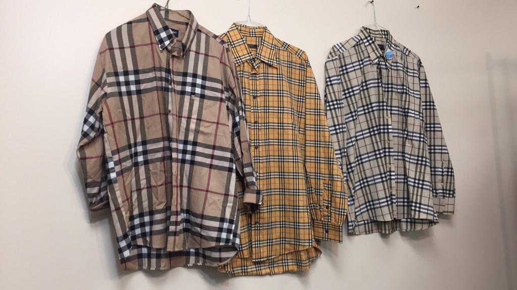 3 PC MENS BURBERRY SHIRTS - ALL SIZE LARGE (1 of 13)